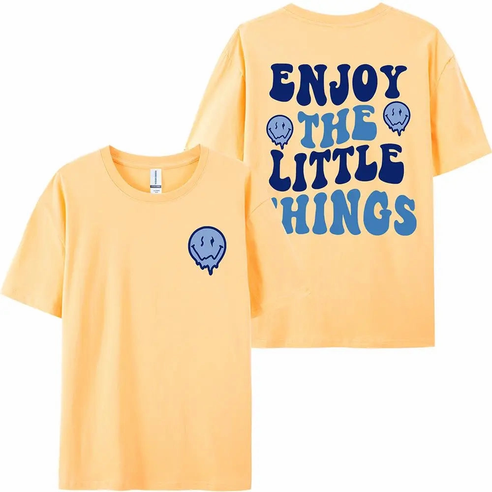 Enjoy The Little Things Slogan Letter Printed Women T-Shirts