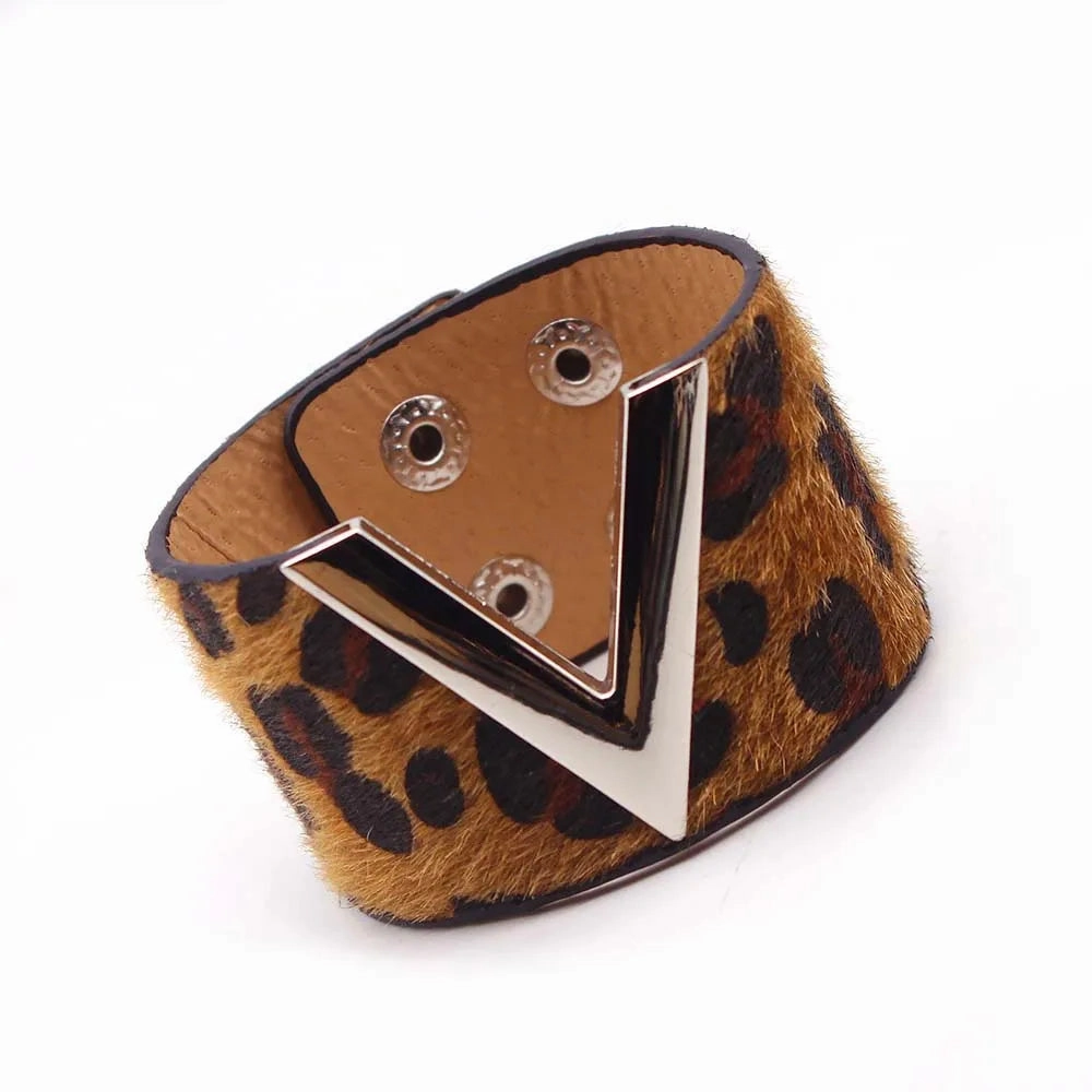 Europe Crack Leather Bracelet For Women Femme Punk Style Soft Jewellery