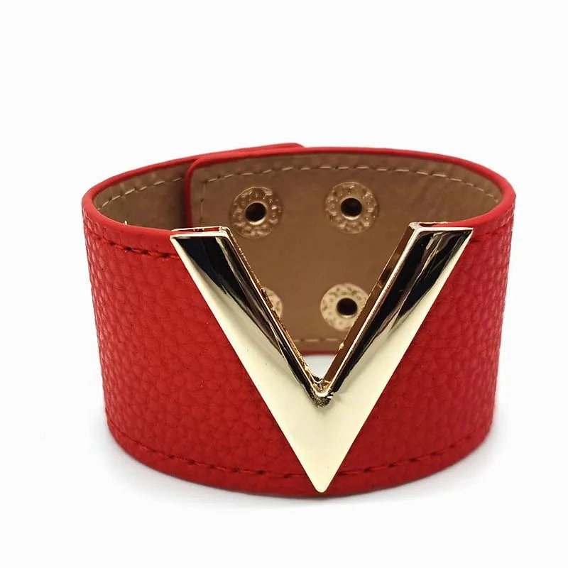 Europe Crack Leather Bracelet For Women Femme Punk Style Soft Jewellery