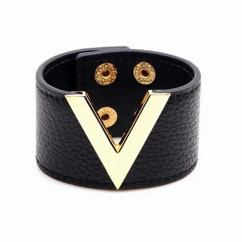 Europe Crack Leather Bracelet For Women Femme Punk Style Soft Jewellery