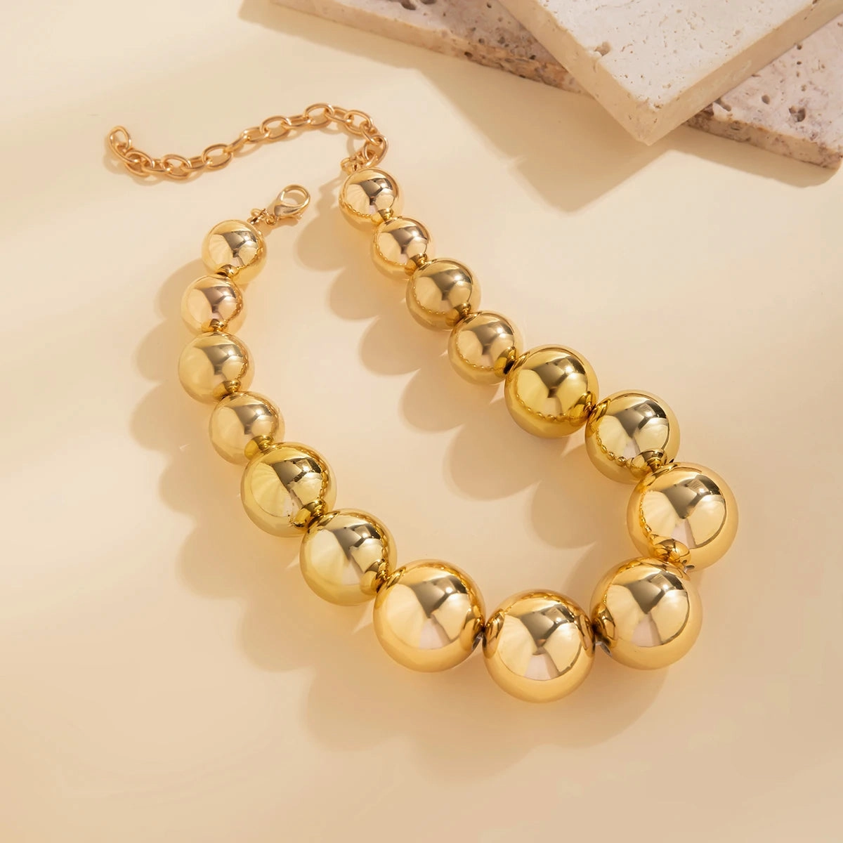 Exaggerated Goth Acrylic CCB Big Ball Bead Necklace Choker