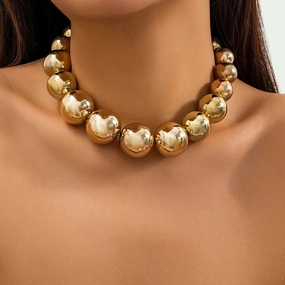 Exaggerated Goth Acrylic CCB Big Ball Bead Necklace Choker