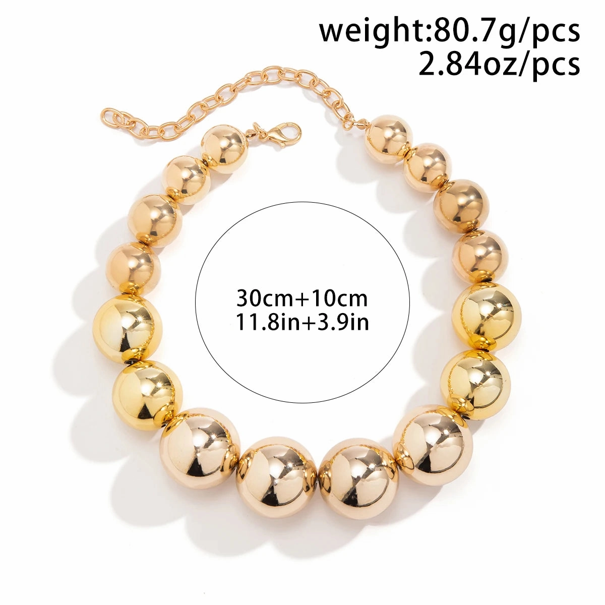 Exaggerated Goth Acrylic CCB Big Ball Bead Necklace Choker