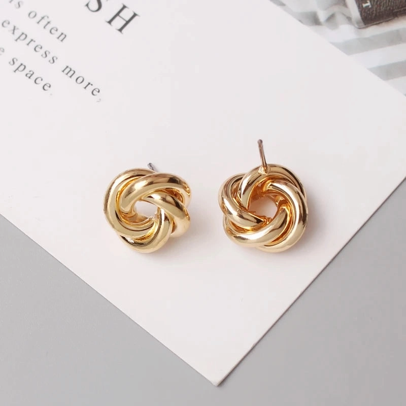 Exaggerated Texture Irregular Metal S Shaped Dangle Earrings