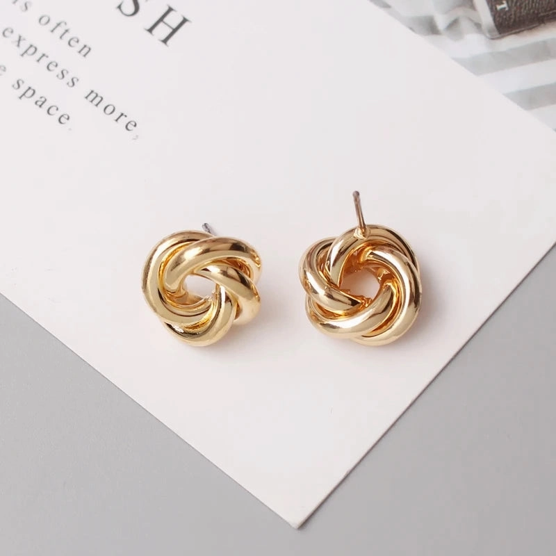 Exaggerated Texture Irregular Metal S Shaped Dangle Earrings