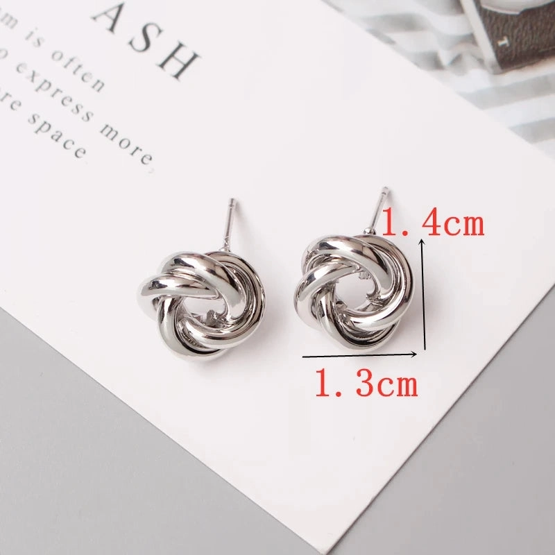 Exaggerated Texture Irregular Metal S Shaped Dangle Earrings