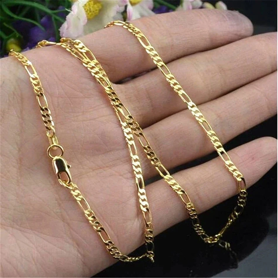 Exquisite Fashion 18K Gold Filled Necklace 16-30 Inch Jewelry