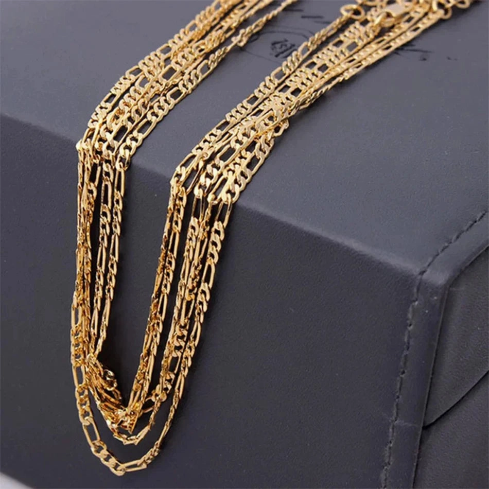 Exquisite Fashion 18K Gold Filled Necklace 16-30 Inch Jewelry