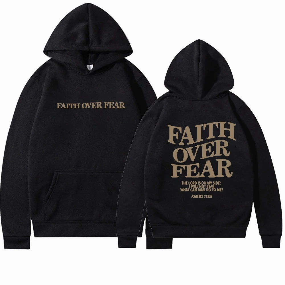 Faith Over Fear Hoodie Unisex Aesthetic Christian Sweatshirt