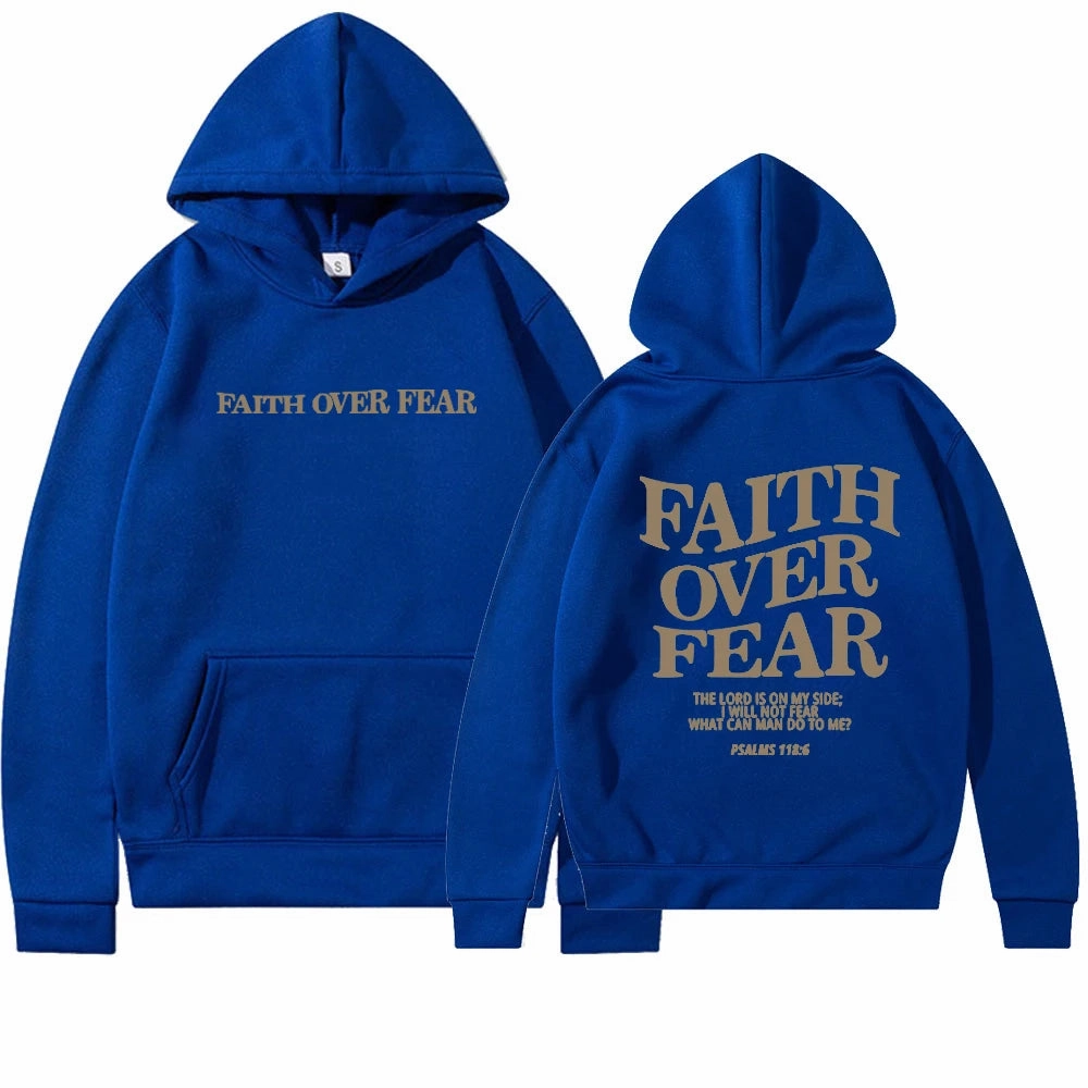 Faith Over Fear Hoodie Unisex Aesthetic Christian Sweatshirt