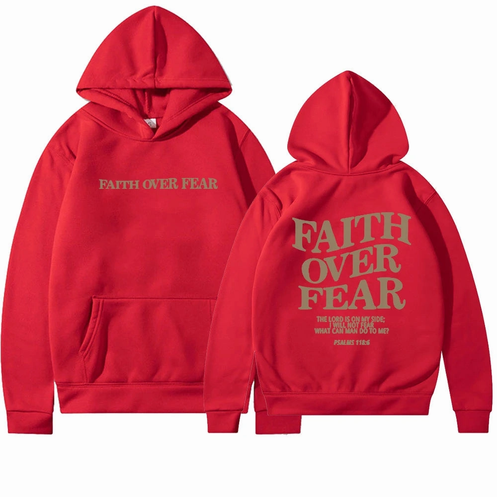 Faith Over Fear Hoodie Unisex Aesthetic Christian Sweatshirt