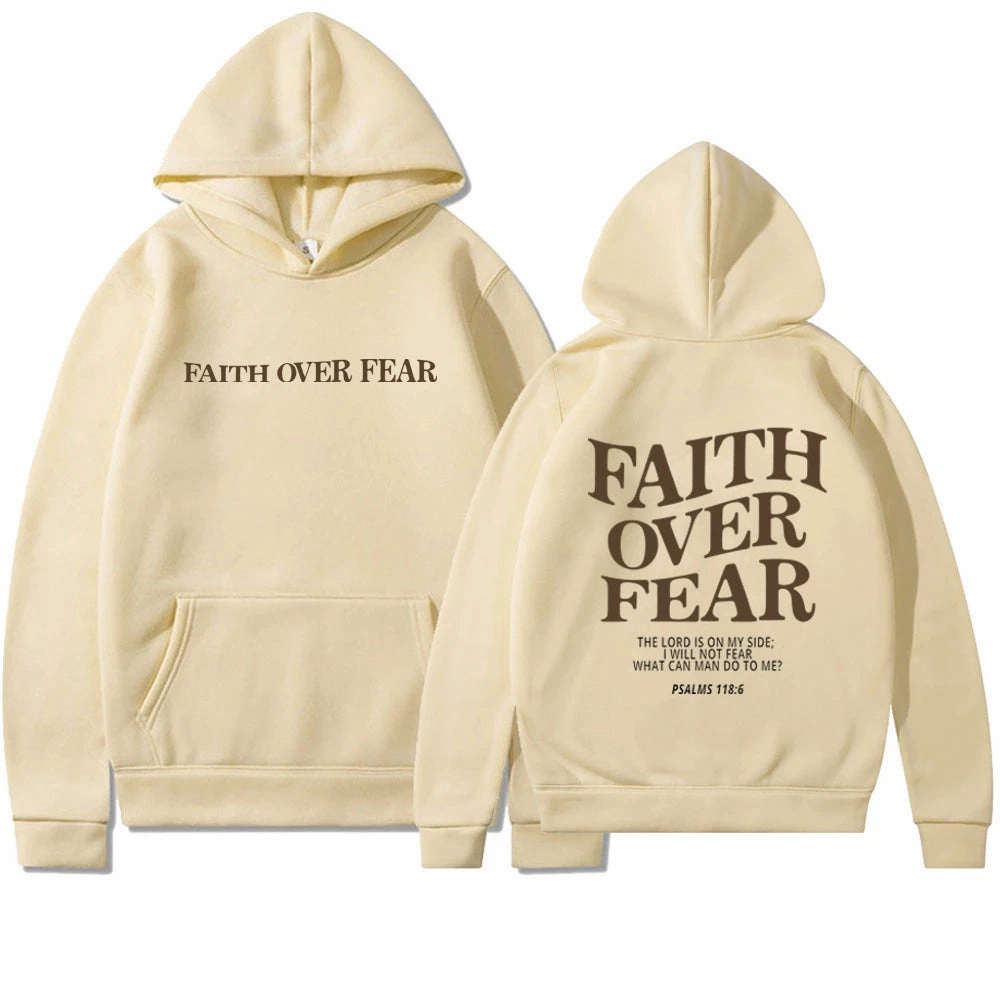Faith Over Fear Hoodie Unisex Aesthetic Christian Sweatshirt