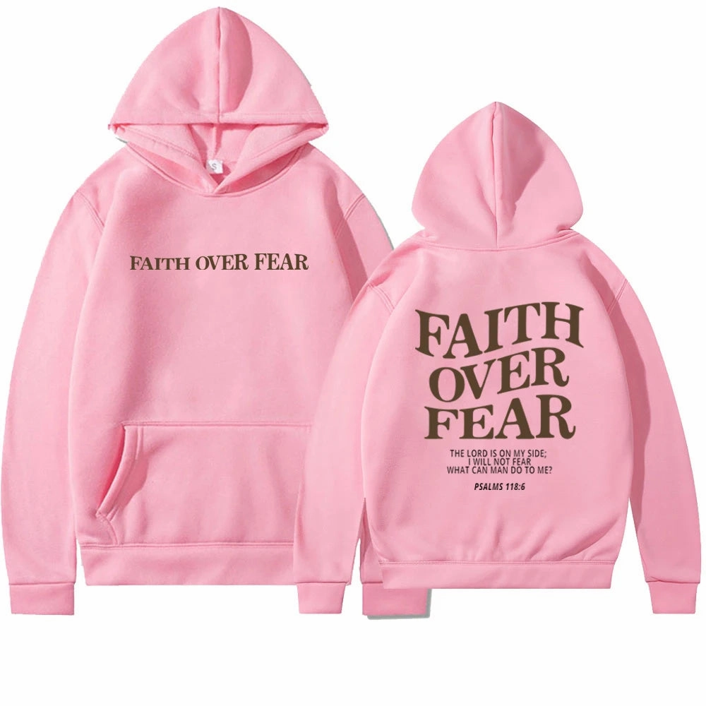 Faith Over Fear Hoodie Unisex Aesthetic Christian Sweatshirt