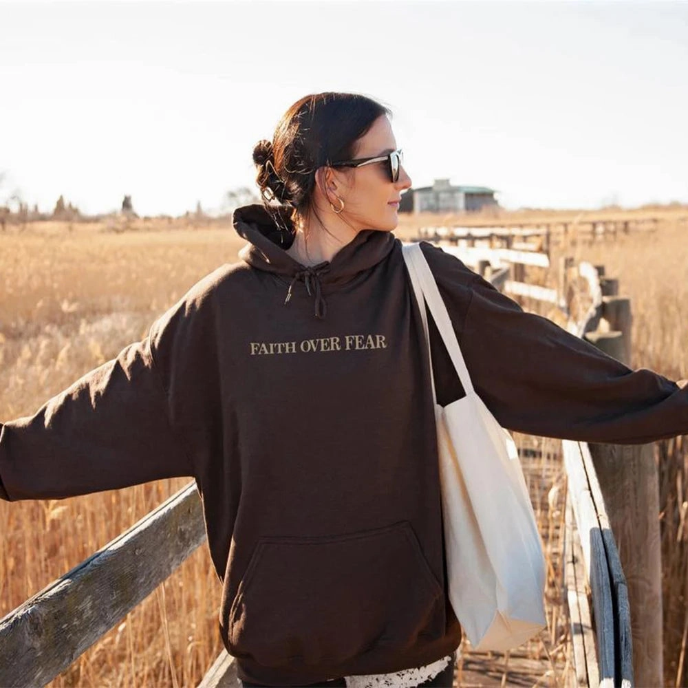 Faith Over Fear Hoodie Unisex Aesthetic Christian Sweatshirt