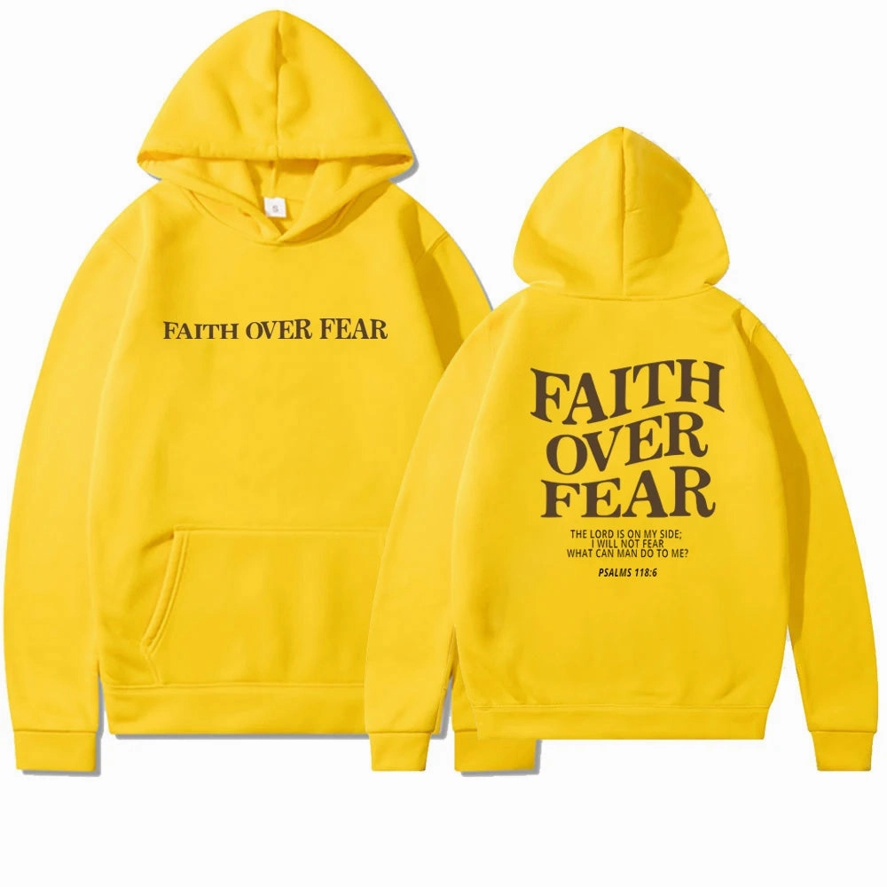 Faith Over Fear Hoodie Unisex Aesthetic Christian Sweatshirt