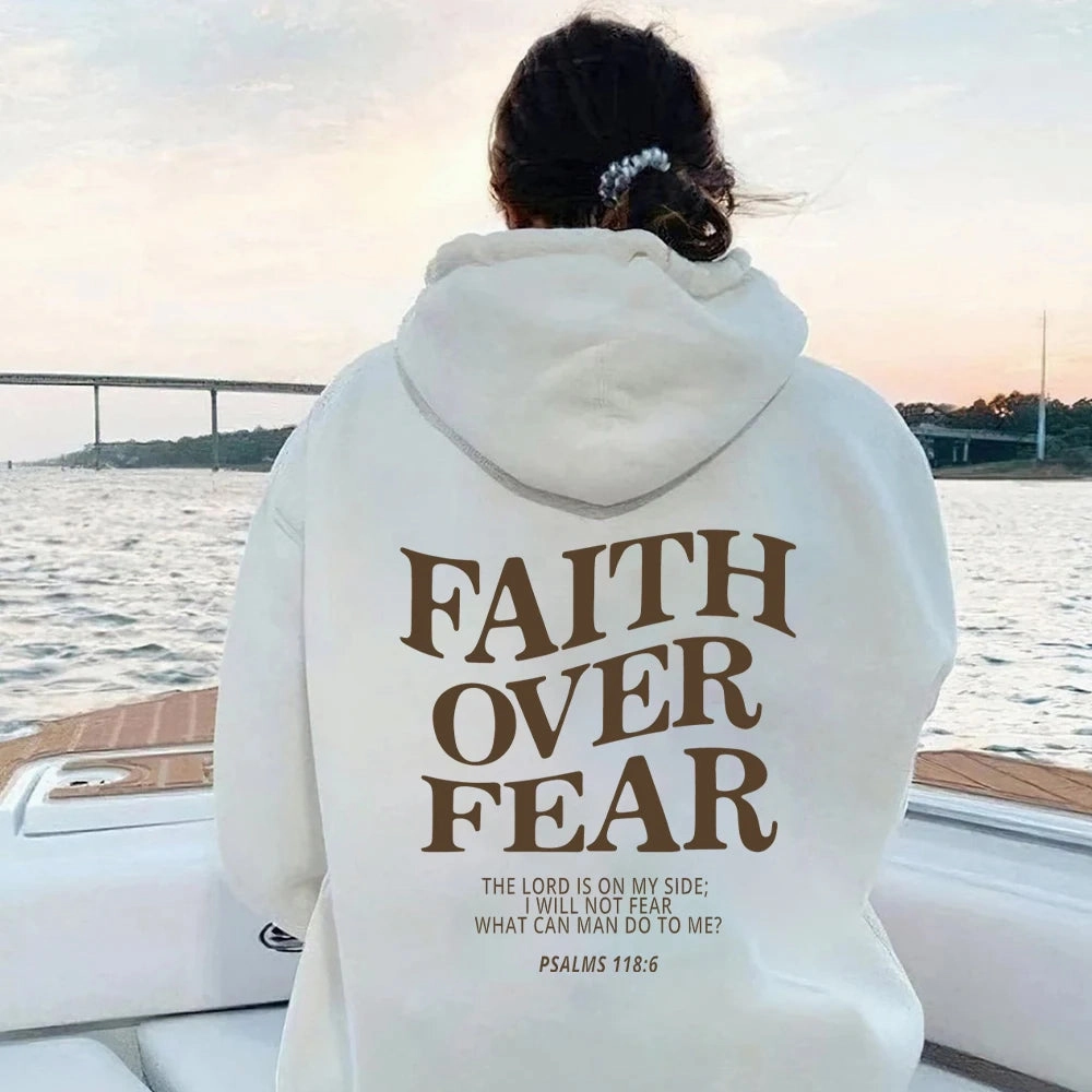 Faith Over Fear Hoodie Unisex Aesthetic Christian Sweatshirt