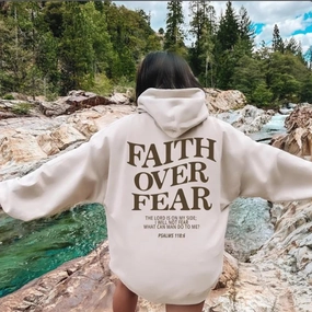Faith Over Fear Hoodie Unisex Aesthetic Christian Sweatshirt