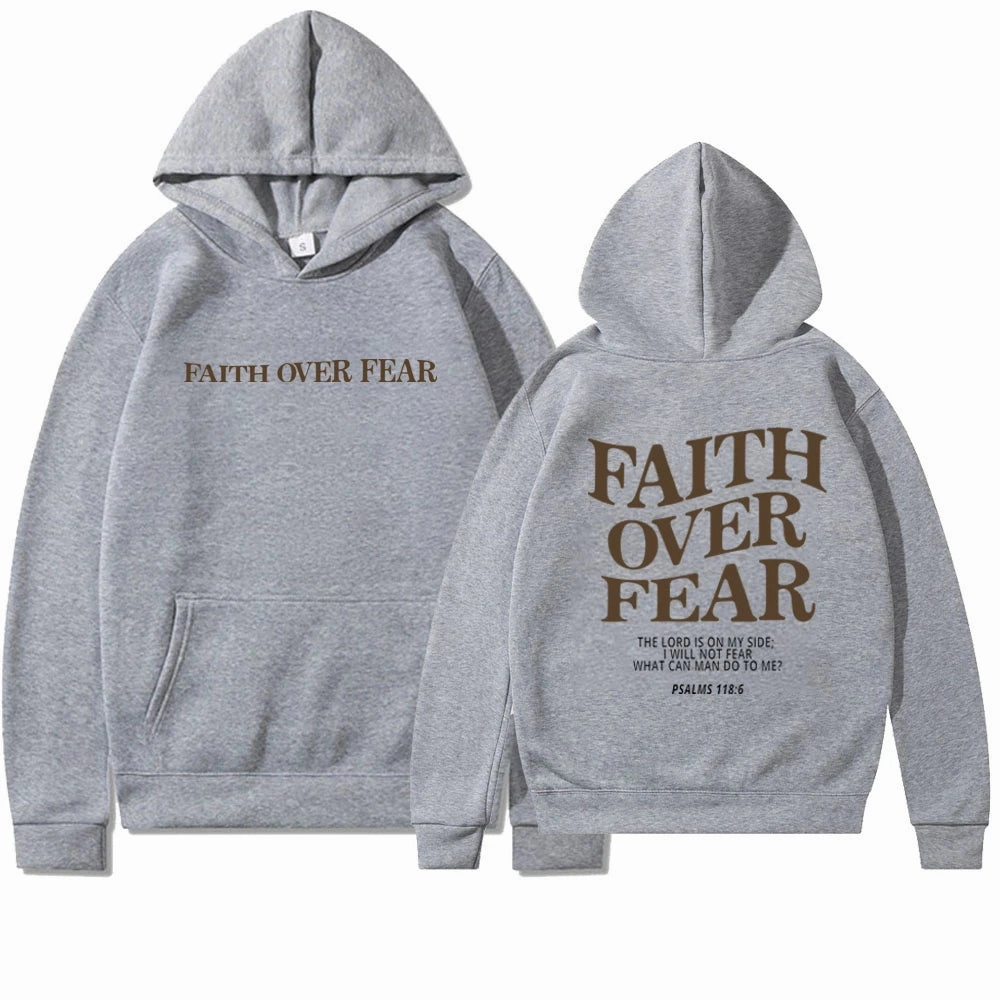 Faith Over Fear Hoodie Unisex Aesthetic Christian Sweatshirt