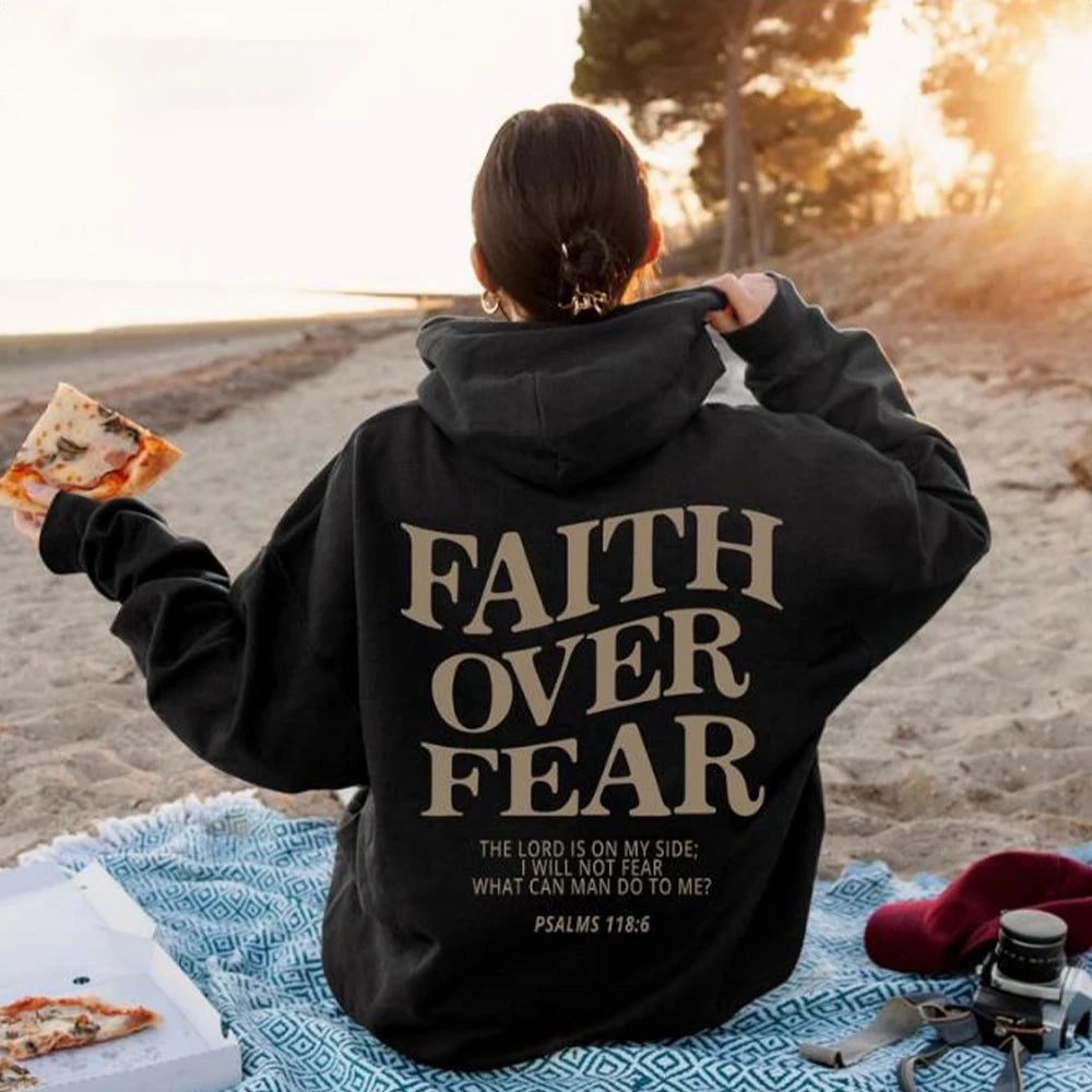 Faith Over Fear Hoodie Unisex Aesthetic Christian Sweatshirt