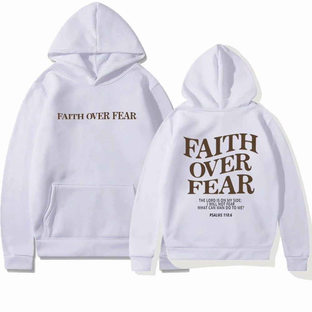 Faith Over Fear Hoodie Unisex Aesthetic Christian Sweatshirt