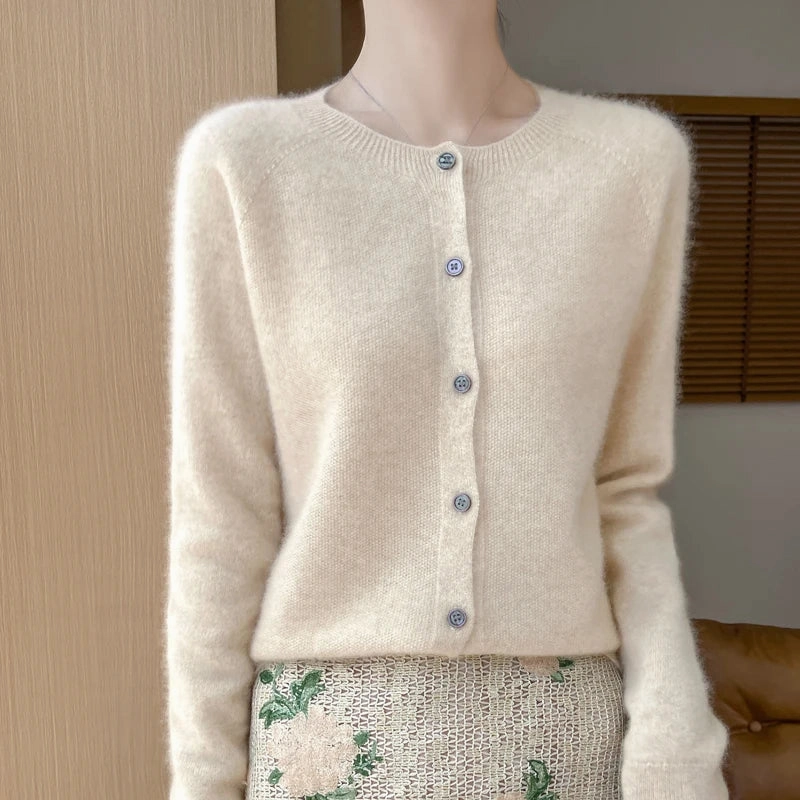 Fall/Winter New Fashion Women's 100% Merino Wool Sweater O-neck Long Sleeve Top