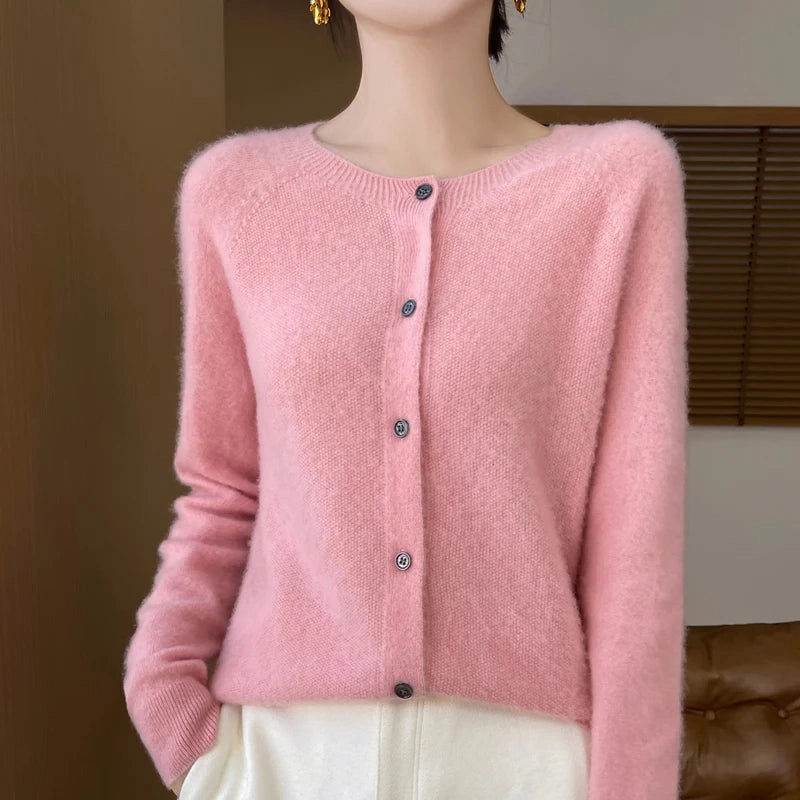 Fall/Winter New Fashion Women's 100% Merino Wool Sweater O-neck Long Sleeve Top