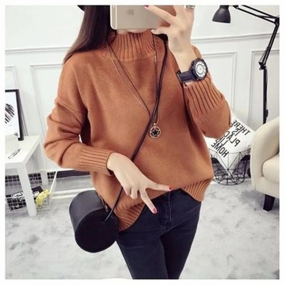 Fashion Cashmere Turtleneck Sweater Women Autumn Winter
