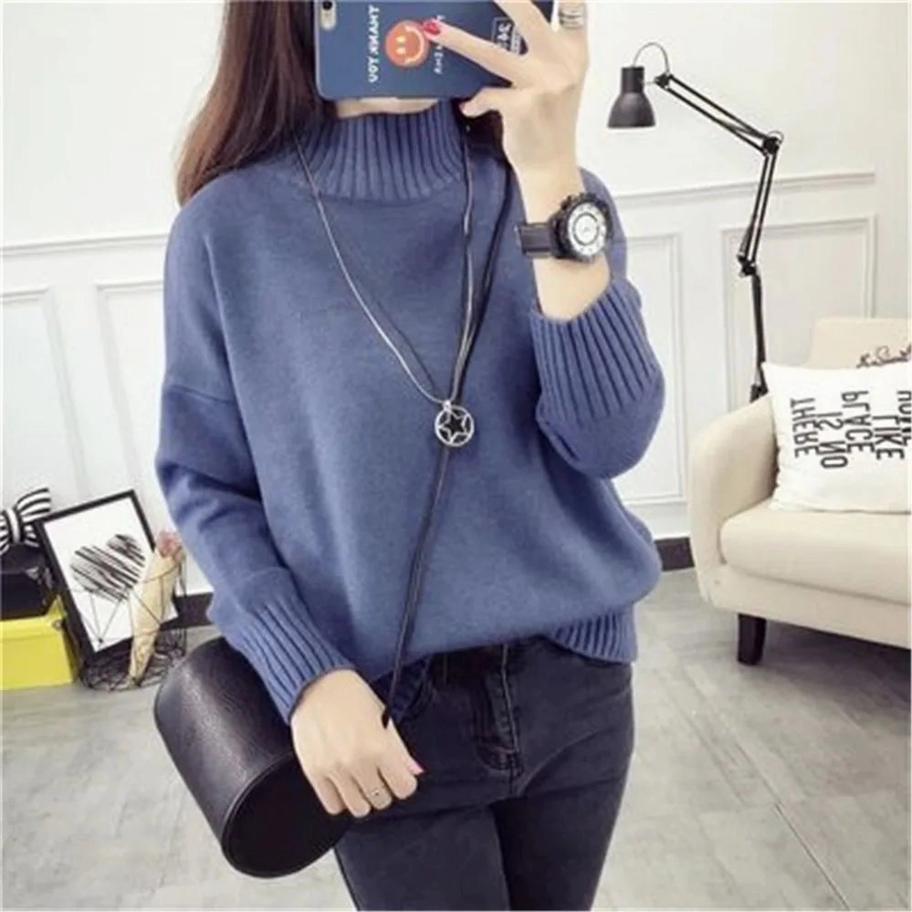Fashion Cashmere Turtleneck Sweater Women Autumn Winter