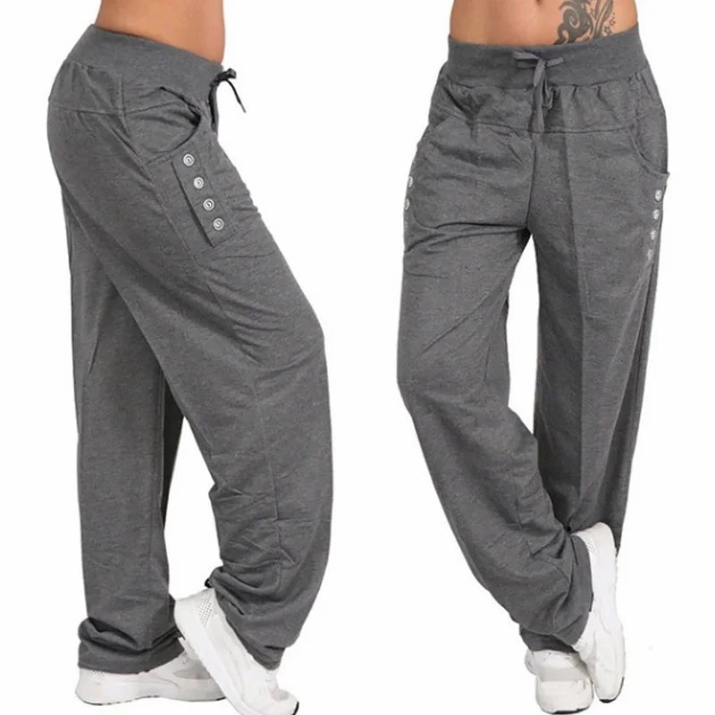 Fashion Casual Joggers Women's High Waist Baggy Sweatpants for Running and Jogging Sports, Perfect for Streetwear Style
