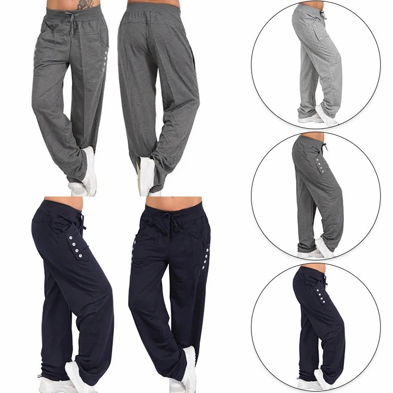 Fashion Casual Joggers Women's High Waist Baggy Sweatpants for Running and Jogging Sports, Perfect for Streetwear Style