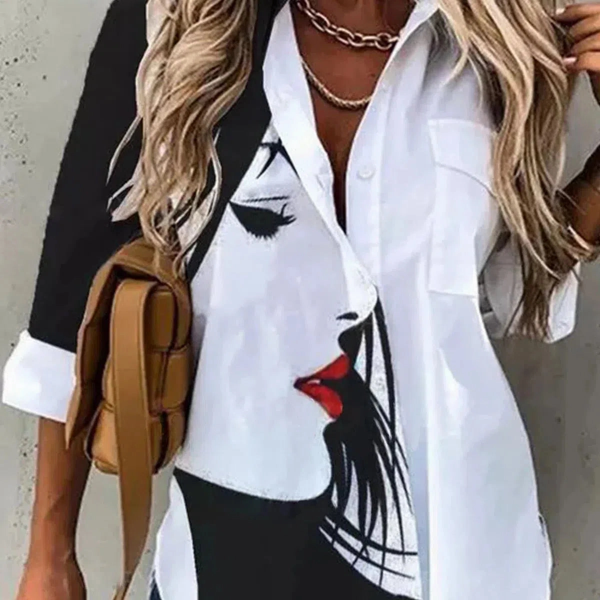 Fashion Casual Long Sleeve Women Shirt All-match Loose Shirt Women Temperament Printed Top
