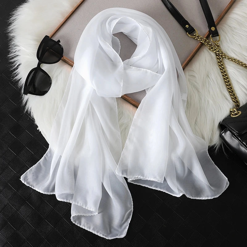 Fashion Chiffon Soft Solid Scarf Shawl for Elegant Style