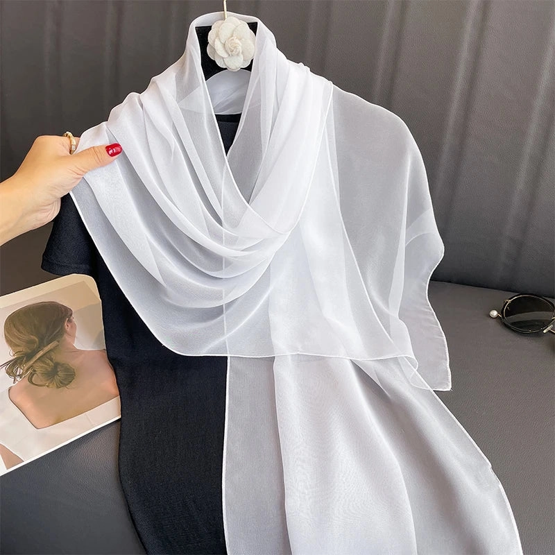 Fashion Chiffon Soft Solid Scarf Shawl for Elegant Style