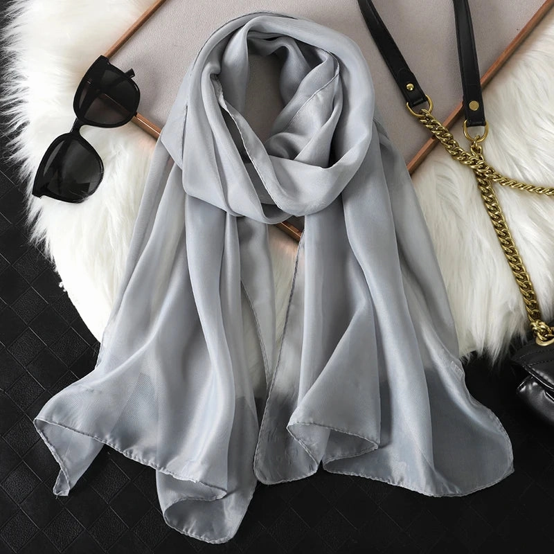 Fashion Chiffon Soft Solid Scarf Shawl for Elegant Style