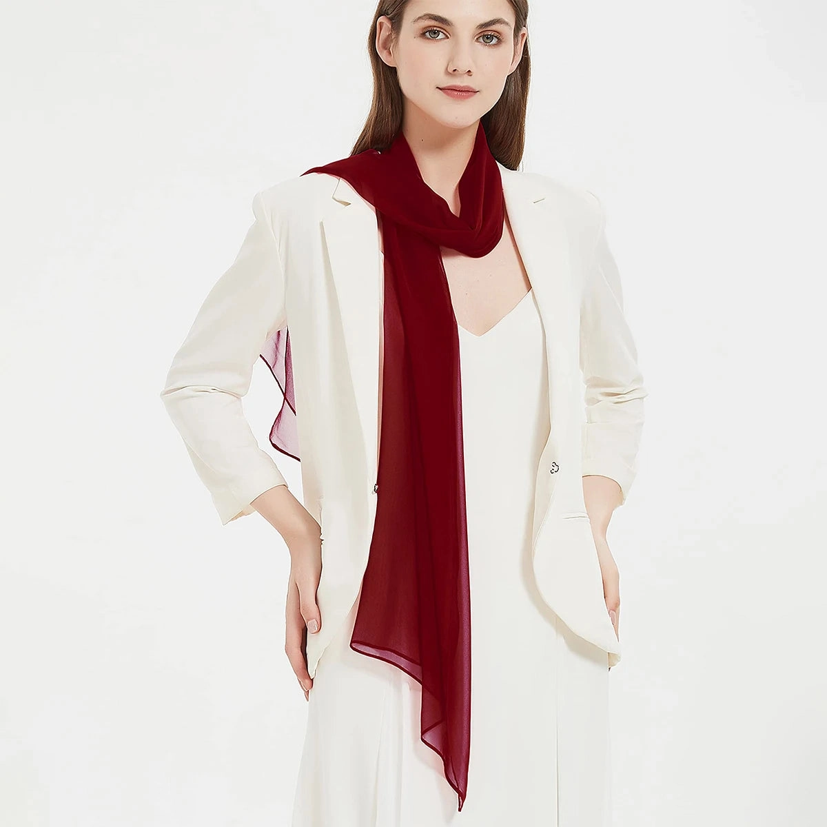 Fashion Chiffon Soft Solid Scarf Shawl for Elegant Style