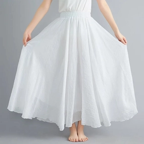 Fashion Clothes Women Clothing Skirts Vintage Y2k Elegant Bohemian Cotton Linen Long Skirt Casual Style