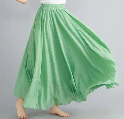 Fashion Clothes Women Clothing Skirts Vintage Y2k Elegant Bohemian Cotton Linen Long Skirt Casual Style