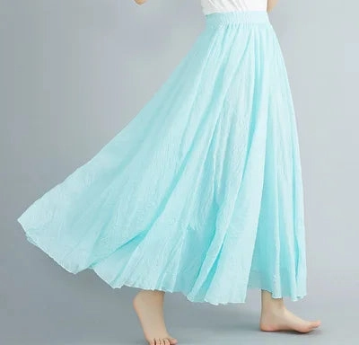 Fashion Clothes Women Clothing Skirts Vintage Y2k Elegant Bohemian Cotton Linen Long Skirt Casual Style