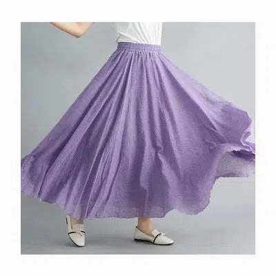 Fashion Clothes Women Clothing Skirts Vintage Y2k Elegant Bohemian Cotton Linen Long Skirt Casual Style