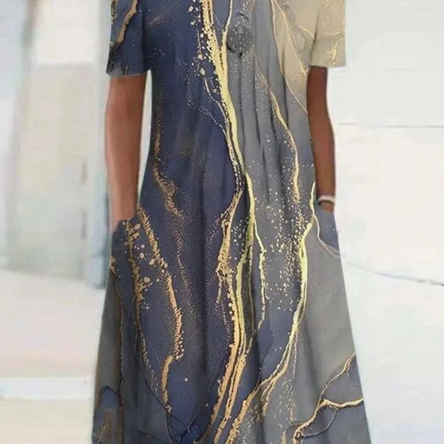 Fashion Elegant Women Dress Loose Casual Dress Printed Design