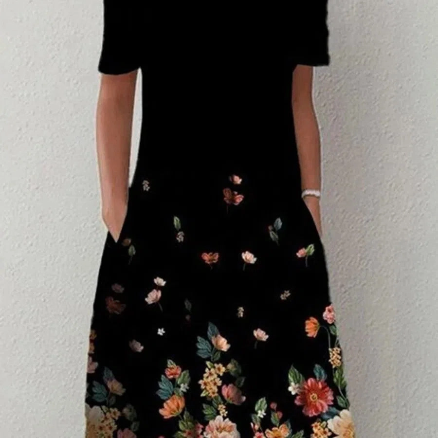 Fashion Elegant Women Dress Loose Casual Dress Printed Design