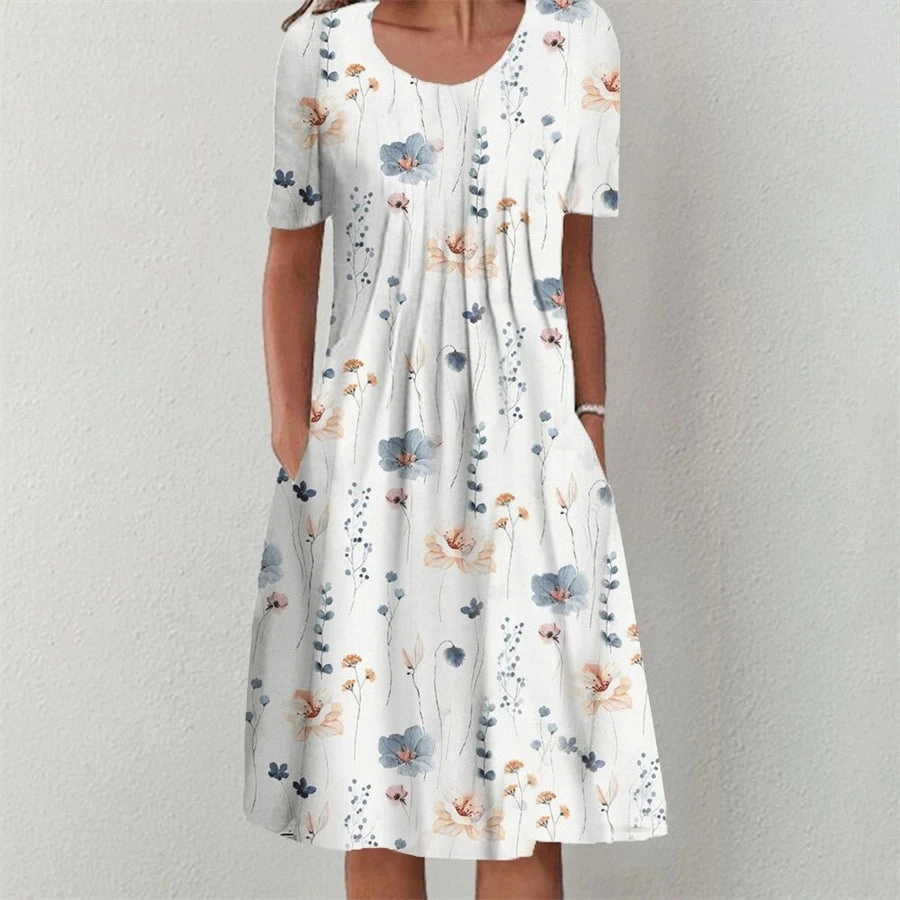Fashion Elegant Women Dress Loose Casual Dress Printed Design