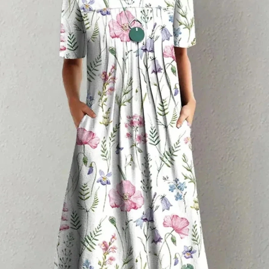 Fashion Elegant Women Dress Loose Casual Dress Printed Style