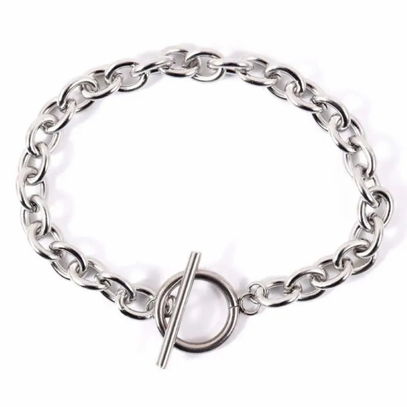 Fashion New Chunky Chain Necklace Women Simple Toggle Clasp