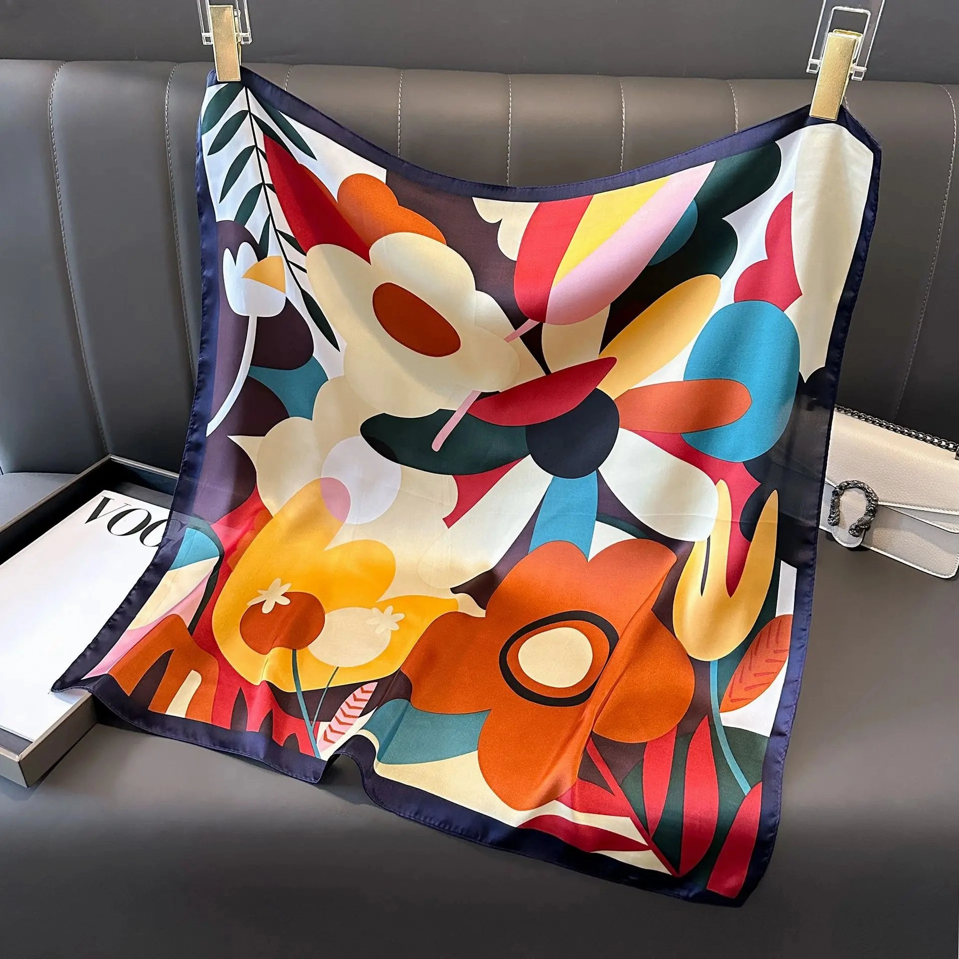 Fashion Print Silk Hairbands Scarf Women Elegant Floral Bandana