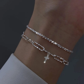 Fashion Silver Color Sparkling Adjustable Bracelets for Women Elegant Gypsophila Fine Bracelet Wedding Party Jewelry Gift