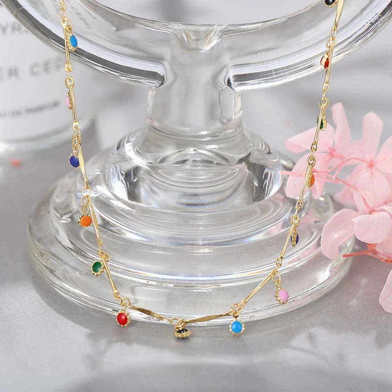Fashion Simple Candy Color Tassel Necklace for Women Aesthetic Choker Jewelry All-match Gift Chain