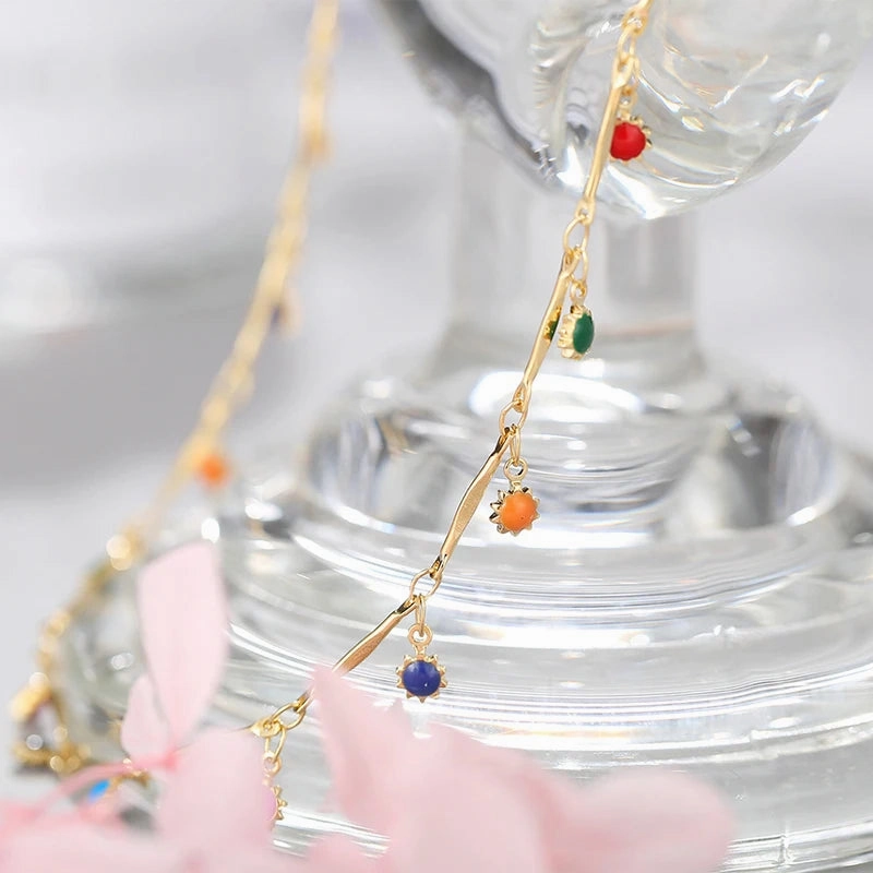 Fashion Simple Candy Color Tassel Necklace for Women Aesthetic Choker Jewelry All-match Gift Chain