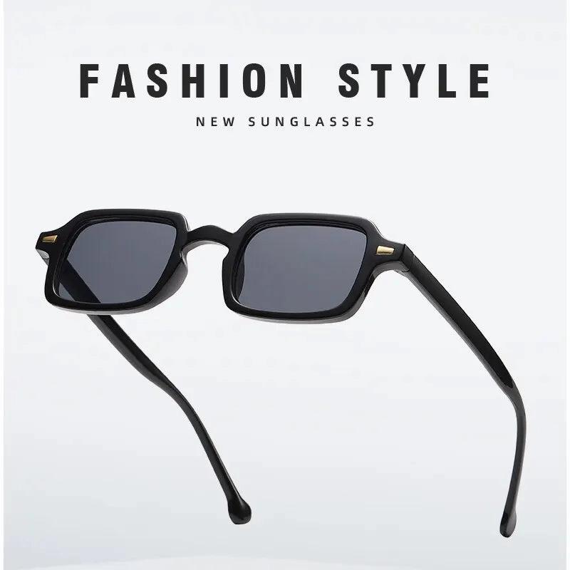 Fashion Square Sunglasses Women Retro Rivets Gradient Shades UV400 Men Leopard Blue