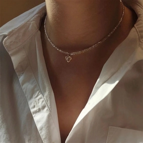 Fashion Vintage Sexy Zircon Heart Pendant Necklace Jewelry